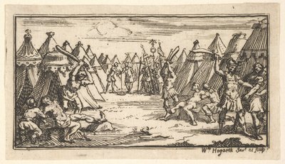Breaking the Legs John Beaver, Roman Military Punishments, 1725, etter 1725. av William Hogarth