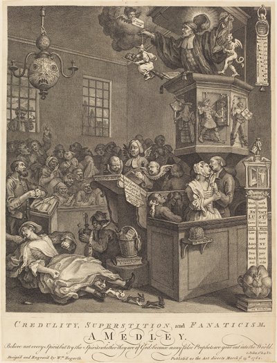 godtroenhet, overtro og fanatisme av William Hogarth
