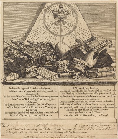 Kroner, mitrer, Maces, etc. av William Hogarth