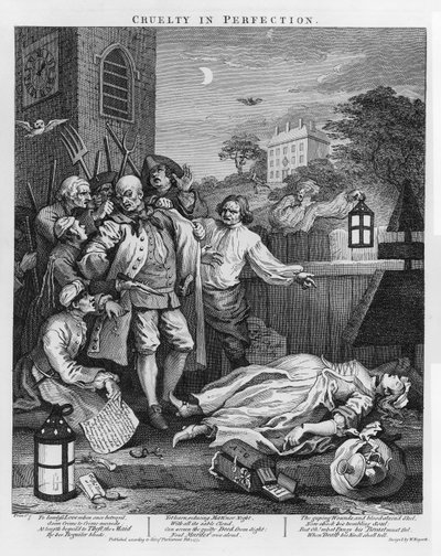 Cruelty in Perfection, fra The Four Stages of Cruelty, 1751 av William Hogarth