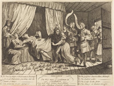 Cunicularii, eller The Wise Men of Godliman i konsultasjon av William Hogarth