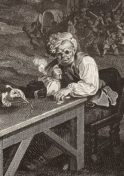 Fire utskrifter av et valg / De generelle valgene. Ark 2: Canvassing for Votes (detalj, se også bildenummer 51281). 1757 av William Hogarth