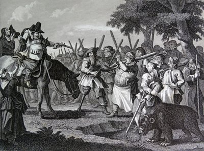 Frontispice til Samuel Butlers "Hudibras" av William Hogarth