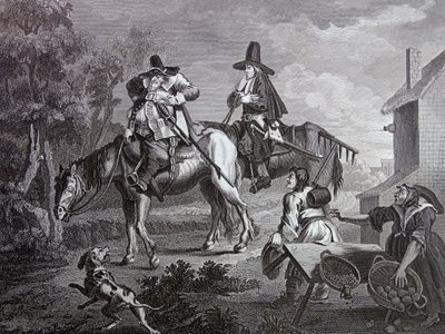 Frontispice til Samuel Butlers "Hudibras" av William Hogarth