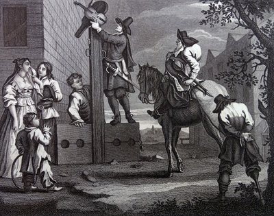 Frontispice til Samuel Butlers "Hudibras" av William Hogarth