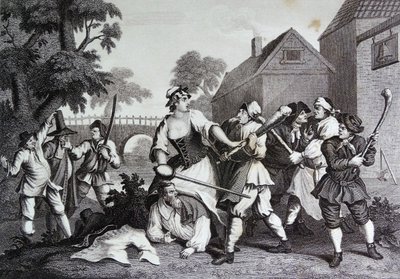 Frontispice til Samuel Butlers "Hudibras" av William Hogarth