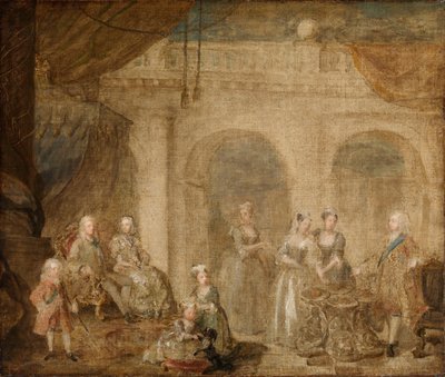 Georg II, konge av England, og hans familie av William Hogarth
