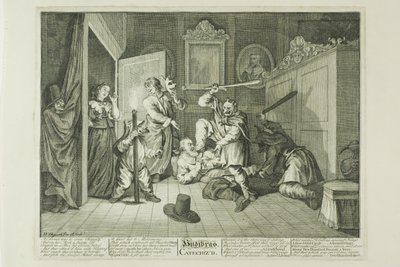 Hudibras katekisert, plate ni fra Hudibras av William Hogarth
