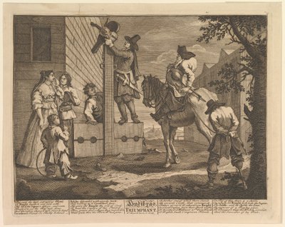 Hudibras Triumphant Twelve Large Illustrations for Samuel Butlers Hudibras, Plate 4, 1725-68. av William Hogarth