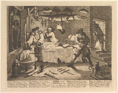 Hudibras slår Sidrophel og mannen hans Whacum av William Hogarth