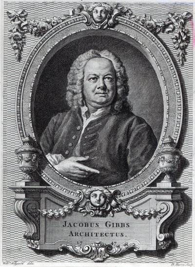 James Gibbs, gravert av Bernard Baron, 1747 av William Hogarth