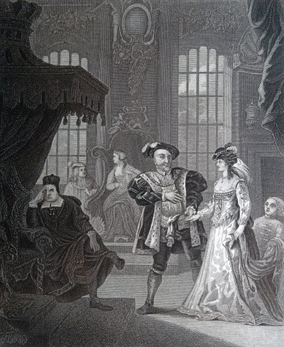 Kong Henrik den åttende og Anna Bullen av William Hogarth