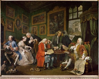 Mariage à la mode, en serie på seks satyriske malerier (maleri på lerret) av William Hogarth