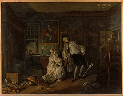 Ekteskap à la mode: 5. Bagnio … (olje på lerret) av William Hogarth