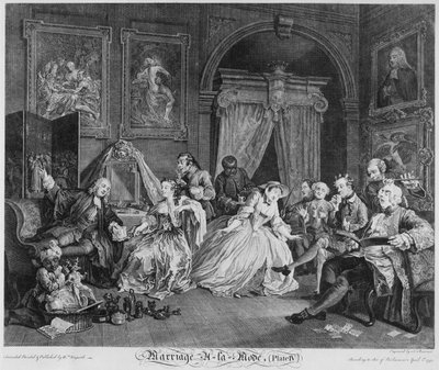 Ekteskap a la Mode, Plate IV, The Toilette, 1745 av William Hogarth
