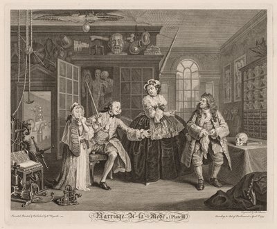 Marriage à la Mode: Scenen med kvakksalveren av William Hogarth