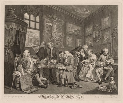 Marriage à la Mode: The Contract, 1745. av William Hogarth