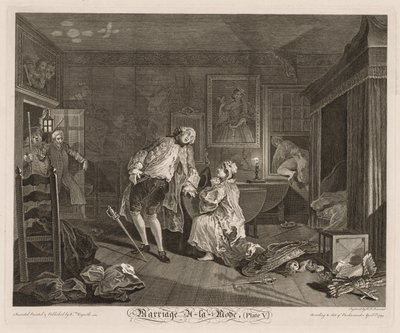 Marriage à la Mode: The Death of the Earl, 1745. av William Hogarth