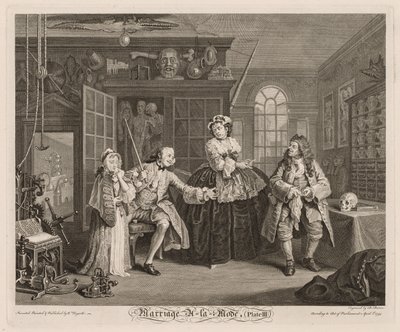 Marriage à la Mode: Scenen med kvakksalveren av William Hogarth