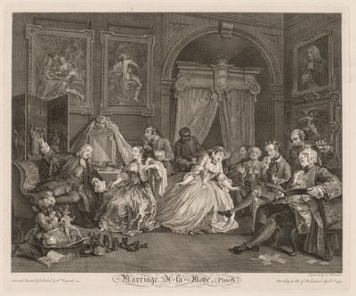 Fasjonabelt ekteskap: The Toilet Scene, 1745. av William Hogarth