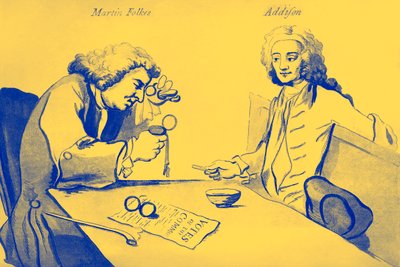 Martin Folkes og Addison i Buttons kaffehus av William Hogarth