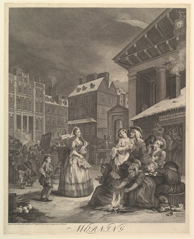 Morgen: De fire ganger på dagen, 25. mars 1738. av William Hogarth