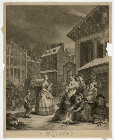 Morgen, tallerken en fra The Four Times of the Day av William Hogarth