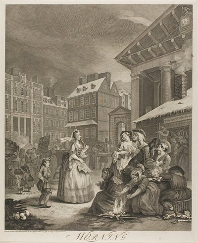 Morgen, tallerken en fra The Four Times of the Day av William Hogarth