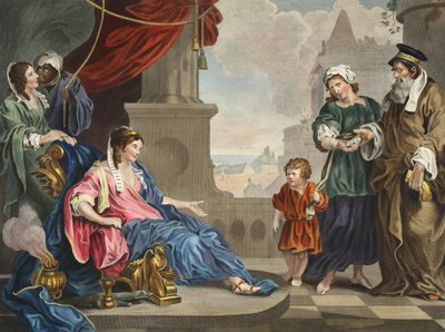 Moses brakte til Faraos datter, illustrasjon fra 