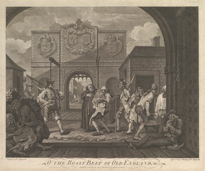 O Roast Beef of Old England-The Gate of Caiais, 6. mars 1749. av William Hogarth