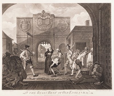 „O, roast beef of Old England”, 1749 norvegian av William Hogarth