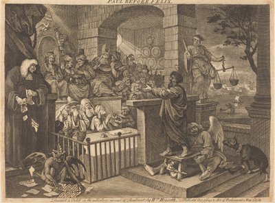 Paul før Felix Burlesqued av William Hogarth