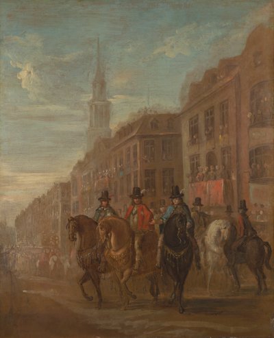 Restaureringsprosesjon av Charles II ved Cheapside av William Hogarth