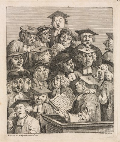 Forskere på en forelesning av William Hogarth