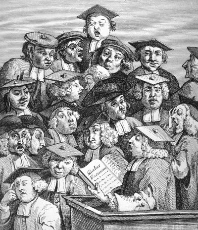 Forskere ved en forelesning, 20. januar 1736-37 av William Hogarth