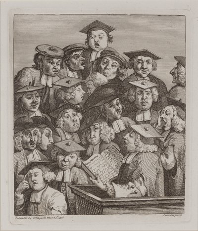 Forskere på en forelesning, 3. mars av William Hogarth