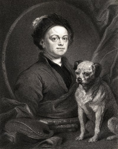 Self Portrait, fra Gallery of Portraits, utgitt i 1833 av William Hogarth