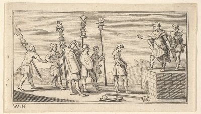Skamfull utskrivning John Beaver, romerske militære straffer, 1725, etter 1725. av William Hogarth