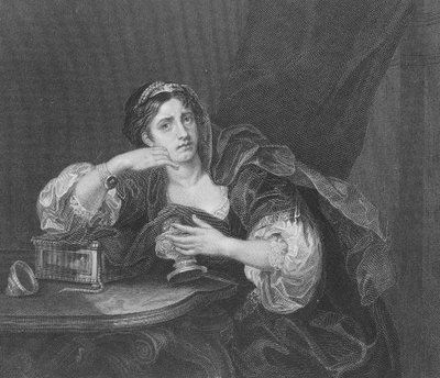 Sigismonda med ektemannens hjerte, gravert av T.W. Shaw, fra 