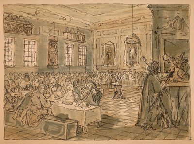 Skisse for industri og lediggang - Plate VIII, 1747 av William Hogarth