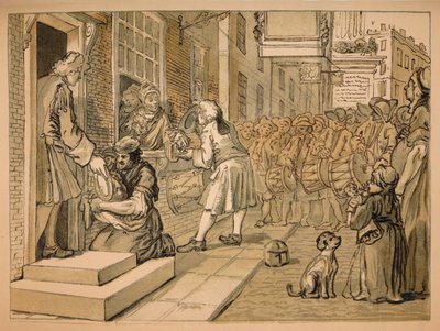 Skisse for industri og lediggang - Plate VI, 1747 av William Hogarth