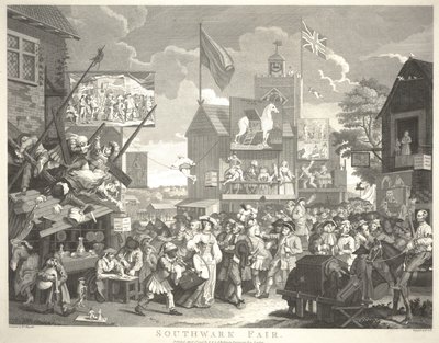 Southwark Fair, gravert av Thomas Cook (1744-1818) av William Hogarth