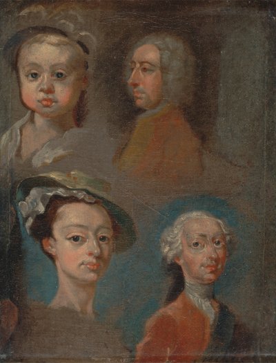Studier av hoder, ca. 1733. av William Hogarth