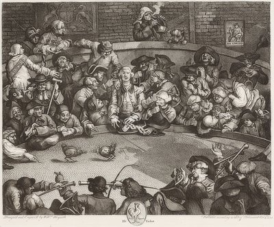 Cockpiten / Der Hahnenkampfplatz. 1759 av William Hogarth