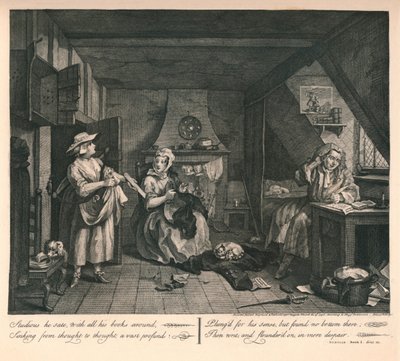 The Distrest Poet, 1740. av William Hogarth