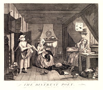 The Distrest Poet, 1741 av William Hogarth