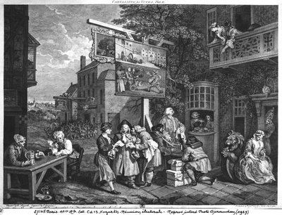 Valget II; Canvassing for Votes, gravert av Charles Grignion (1717-1810) 1757 (se også 1997) av William Hogarth