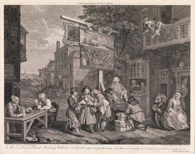 Valget, plate 2: «Stemmesanking» av William Hogarth