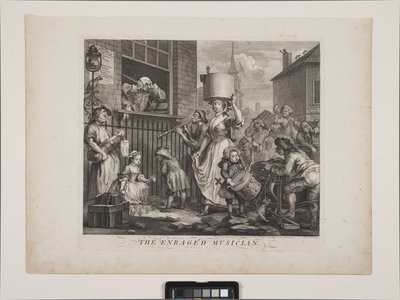 Den rasende musikeren (etsing og gravering) av William Hogarth