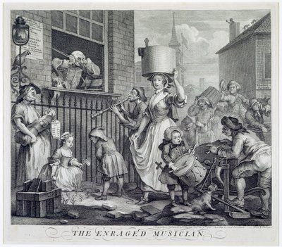 Den rasende musikeren, 1741 av William Hogarth